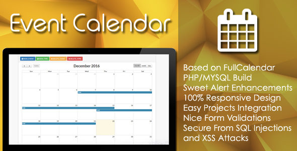 Event Calendar - PHP/MYSQL Plugin